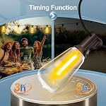 Outdoor String Lights with Remote Control - 100FT ST38 LED Patio String Lights E12 Shatterproof Bulbs Warm White Waterproof Bistro Lights for Backyard Pergola Deck Garden