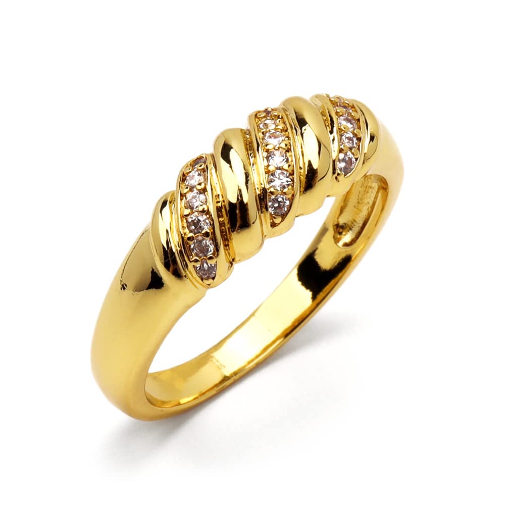 Amazon | [silver KYASYA]ツイストリング ゴールド 18K GP K18 CZ