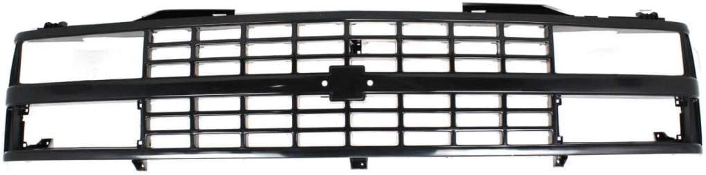 For Chevy C1500/C2500/C3500/K1500/K2500/K3500 Grille Assembly 1988-1993 | Black Shell and Insert | w/Quad/Composite Headlights | Plastic | GM1200228 | 88960431