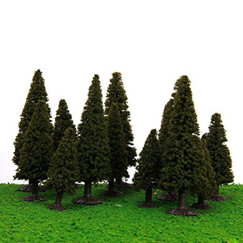 Bestomz 15Pcs Model Cedar Trees Architecture Trees Miniature For Diy Green Scenery Landscape #TOP1