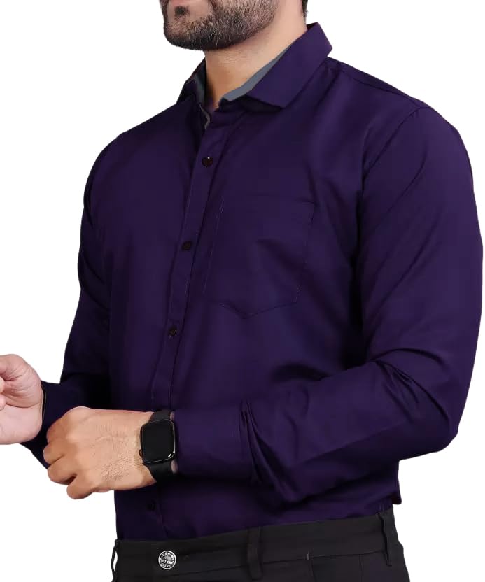 Image of Tee Projekt Premium Plain Cotton Shirt for Men | Cotton Shirt | Casual Shirt | Solid Shirt | Full Sleeves | Formal Shirt