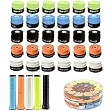 HLC 【ウェットタイプ】テニス グリップテープ 5/30/60本 グリップテープ 滑り止 通気 吸汗性 バドミントン テニスラケット グリップテープ ダンベル用 太鼓のバチ ダンベル用(5種類カラー-30pcs)