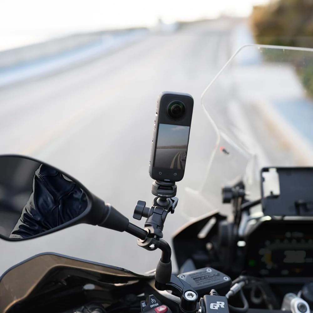 PGYTECH CapLock - Supporto per specchietto retrovisore per Action Camera Smartphone Cap Lock Handle Bar Specchietto retrovisore Bicicletta Bici Fisso Vlog Shooting