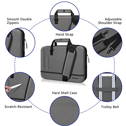 Enkinil 13-14/14.2 Inch Hard Shell Laptop Case Sleeve With Shoulder Strap Waterproof Shockproof Protective Carrying Case For Laptop, Compatible With 13.3’’ 14.2’’ Macbook Pro A2442 (Black) #TOP3