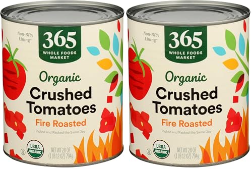 365 by Whole Foods Market, Tomatoes Crushed Fire Roasted Organic, 28 Ounce (Pack of 2)