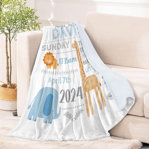 Image of OLIVE OLIVIA Personalized Monthly Baby Milestone Blanket, Baby Months Blanket, Perfect Custom Newborn Gifts,50 inchx60 inch