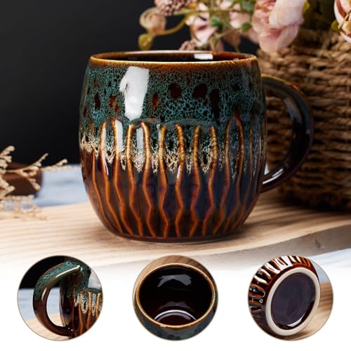 Taza grande de cerámica 20oz con asa, color amarillo miniatura 2
