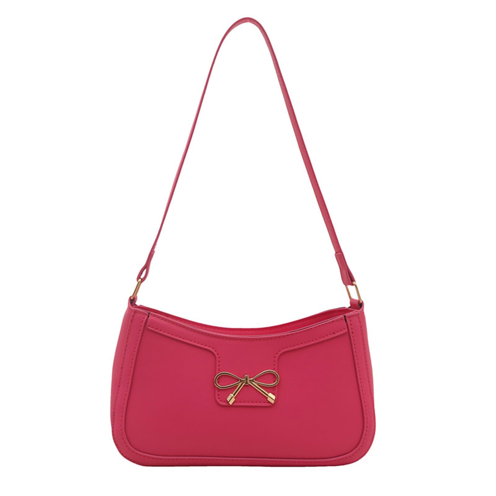 Elnwnnkc Sophisticated Armpit Bag for Women Bows Handbag PU Leather Shoulder Bags Trendy Underarm Purse for Various Occasion Women Handbag