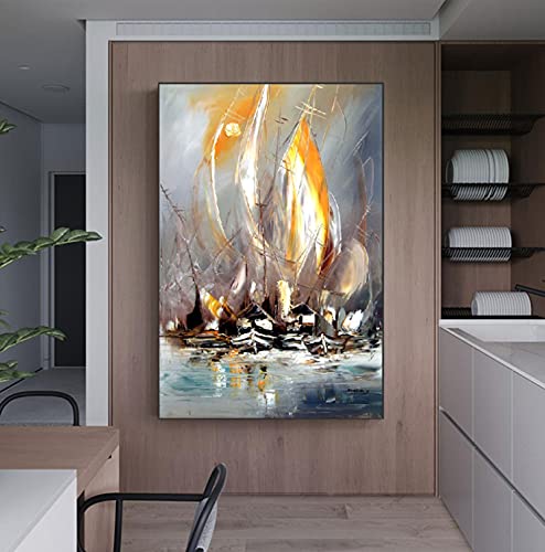 Peinture abstraite pour salon 40x60 cm | Habiller un mur vide
