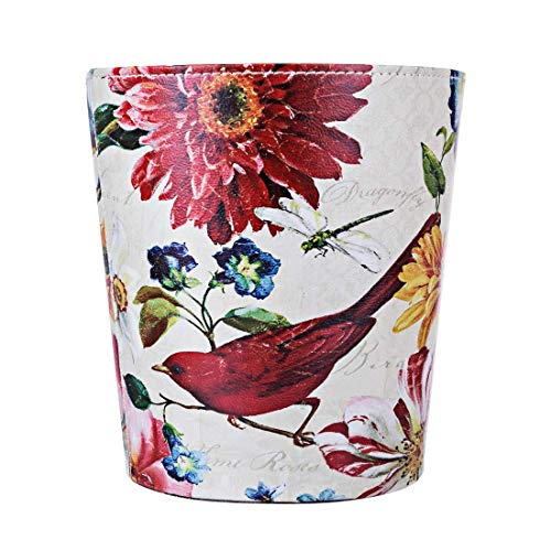 Scakbyer F2601XT1395B9 Leather Trash Can, Retro Decorative Waste Basket, 10L Capacity Small Waste Paper Basket, Waterproof Garbage Can For Bathroom, Bedroom, Office, Kitchen And Living Room thumb #3