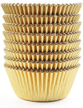 100Pcs Foil Cupcake Liners - Foil Baking Cups For Muffins, Wedding, Birthday, Baby Shower Parties (Orange
