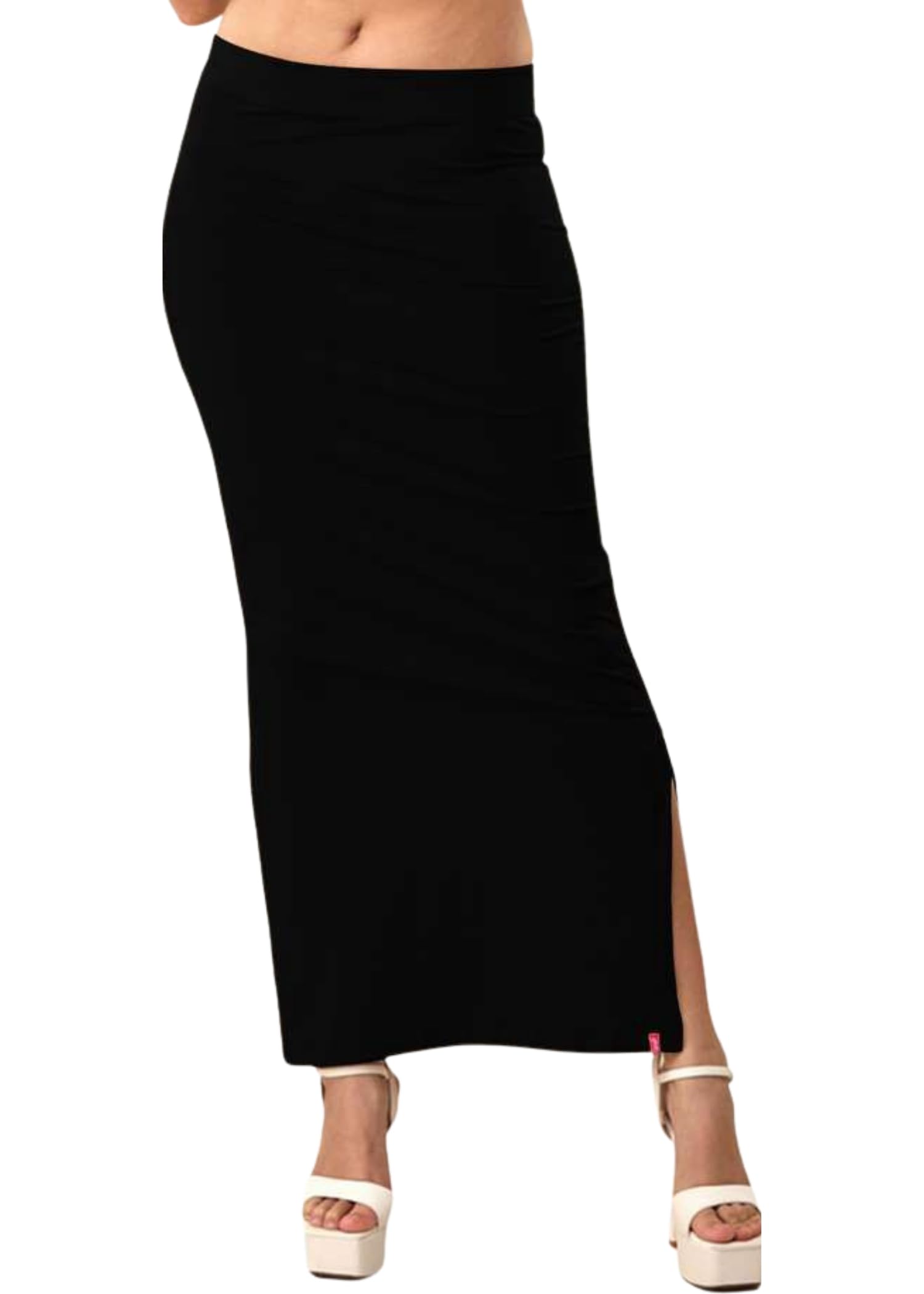 Stretchable Saree Shapewear Petticoat for Women, Cotton Blended, Petticoat, Skirts for Women,Side Slit Shape Wear Dress for Saree Stretchable Fitted Style, Sizes S to XL-image-9