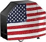 US Flag 64 Inch Grill Cover - Waterproof, Heavy Duty Universal Cover for Outdoor & BBQ Grills