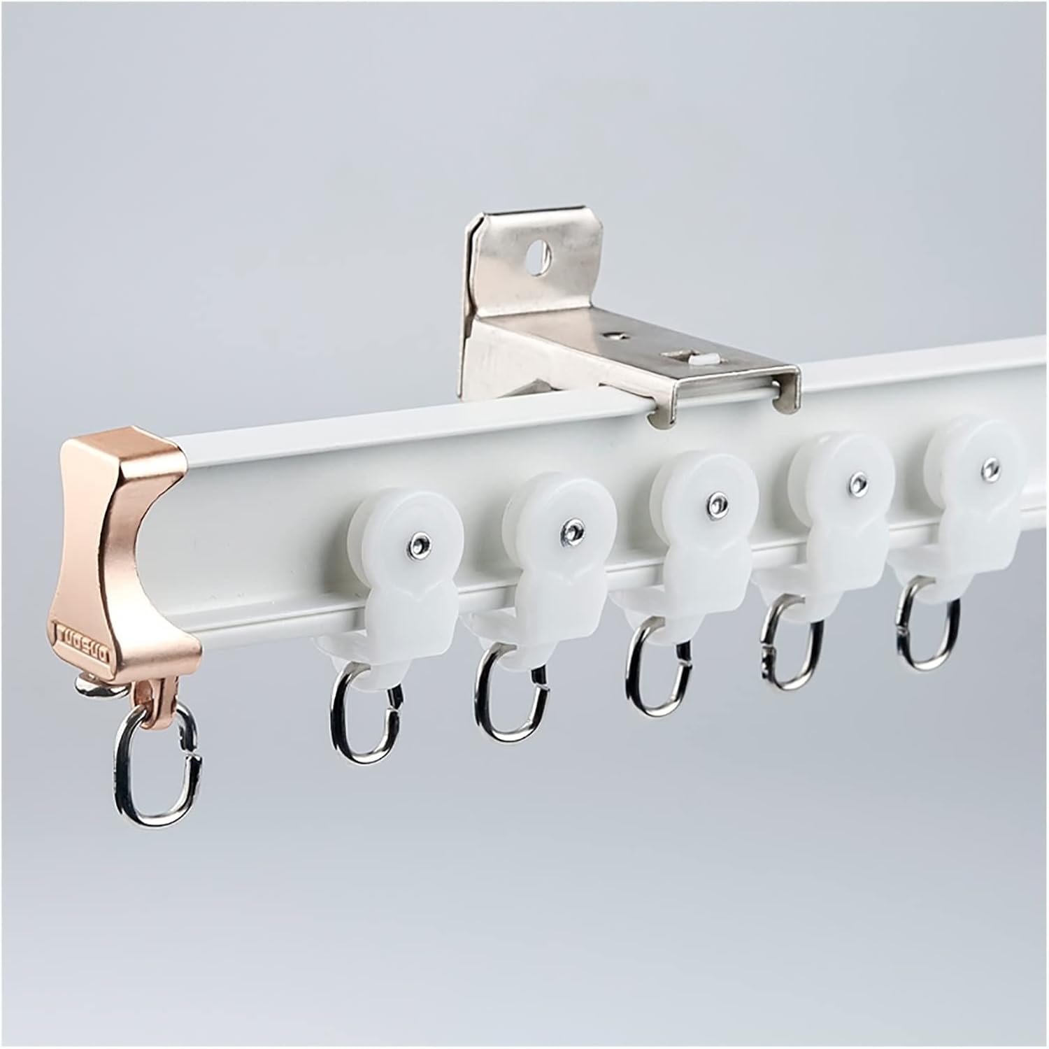 Heavy Duty Flexible Ceiling Curtain Track System - 300-800cm (8m/26ft) Wall Mount Sliding Door Rail for Living Room, Bedroom, Laundry Room - White Color