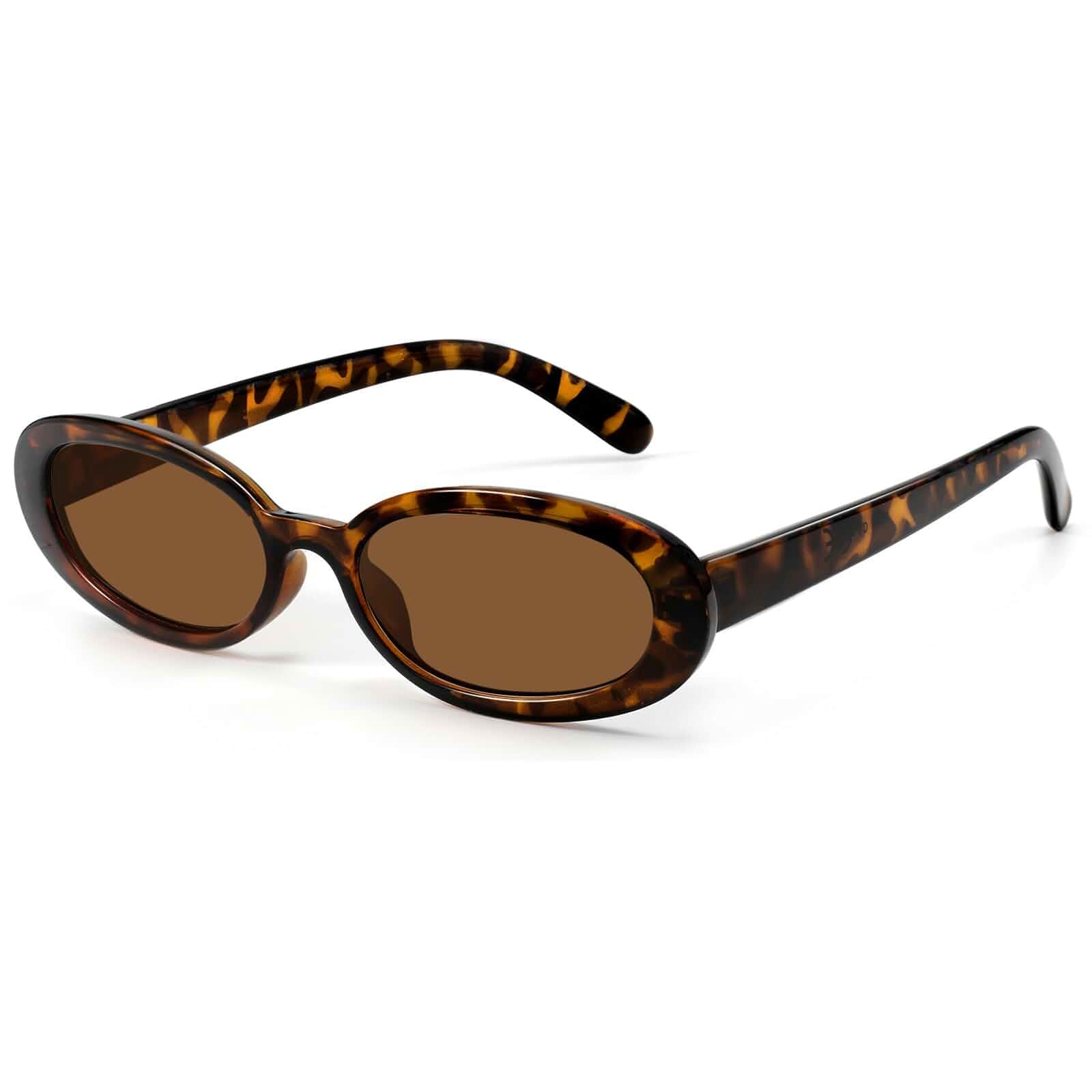 DANAMY Sunglasses Womens Retro Oval Sunglasses for Women Men Fashion Small Oval Sun Glasses 90s Vintage Driving Shades Adult
