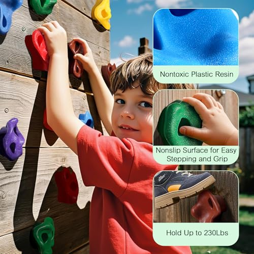 image for TOPNEW 25PCS Rock Climbing Holds for Kids, Large Climbing Holds for Pl