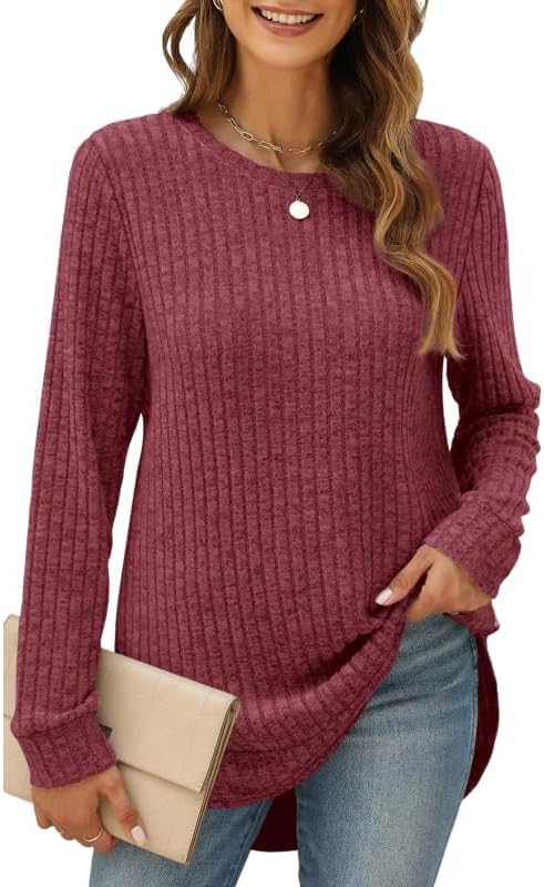 Women Fashion Sweaters Long Sleeve top Fall Clothes Trendy T-Shirt Blouse - Image 4