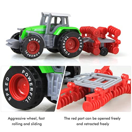 HUSHUI 4 Stück Legierung Traktor Spielzeug Set Engineering Auto Modell Bauernhof Fahrzeuge Spielzeug Traktoren Auto… – Bild 6