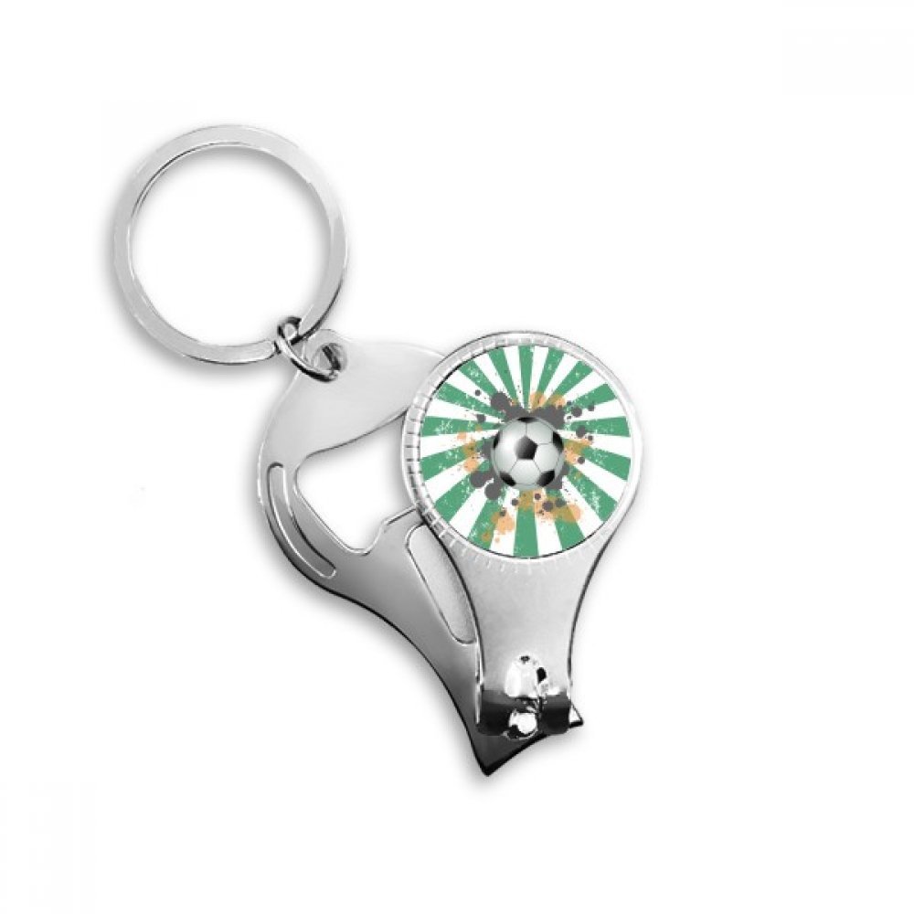Porte-clés football coupe-ongles décapsuleur 3-en-1 pour supporter
