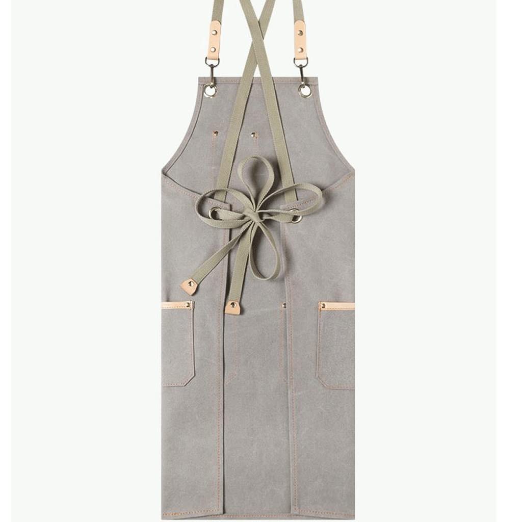 SSDD Barista Denim Delantal Verano Retro Pelo Salón Tienda de Encaje Cocina Restaurante (Size : Gray)