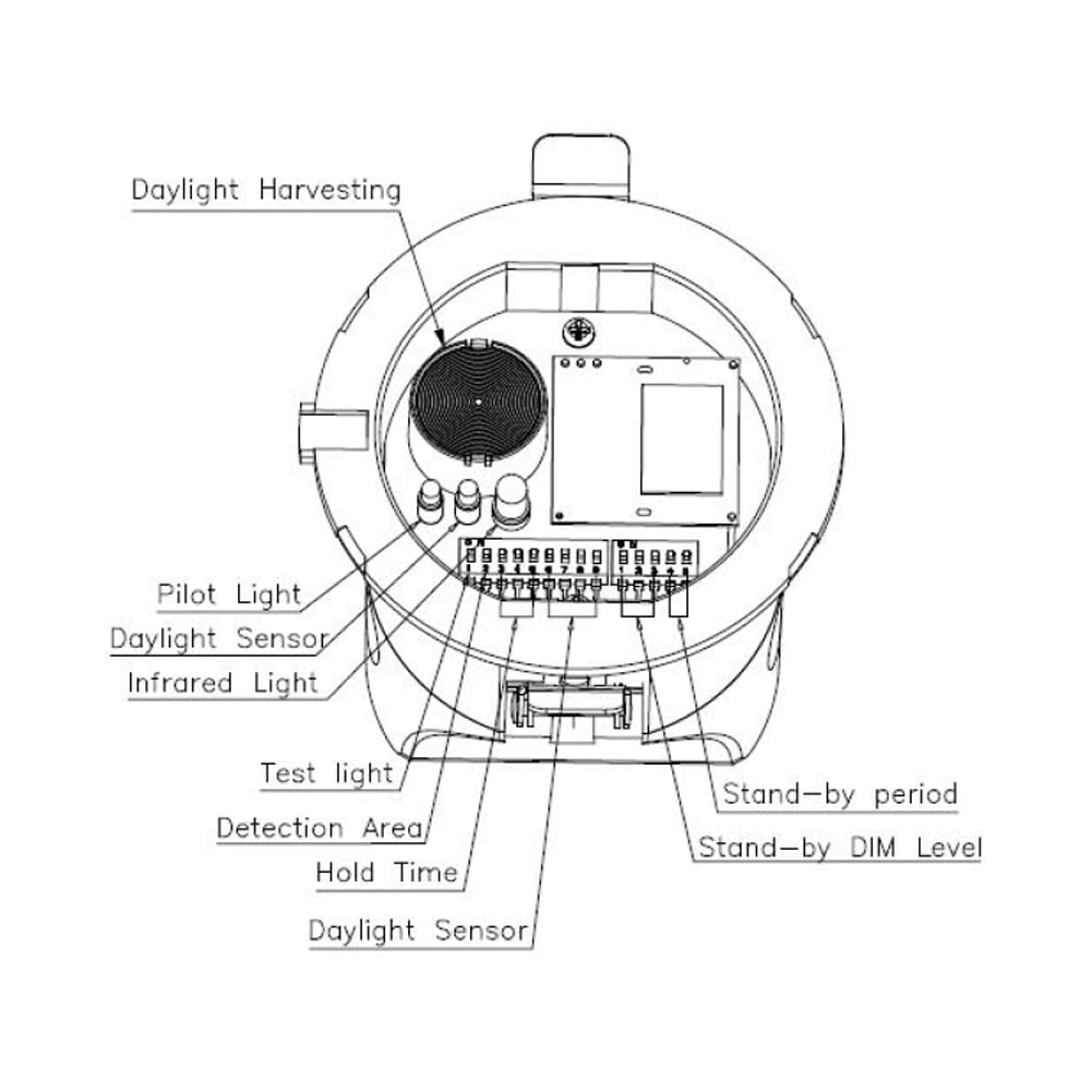 MSA012 Merrytek Mikrowellen Bewegungssensor 120-277V 1-10V Dimmbar Tageslichtsensor HF 5.8GHz Bewegungsmelder Deckenmontage IP20 LED Steuerung Büros Räume Erkennung bis 6m