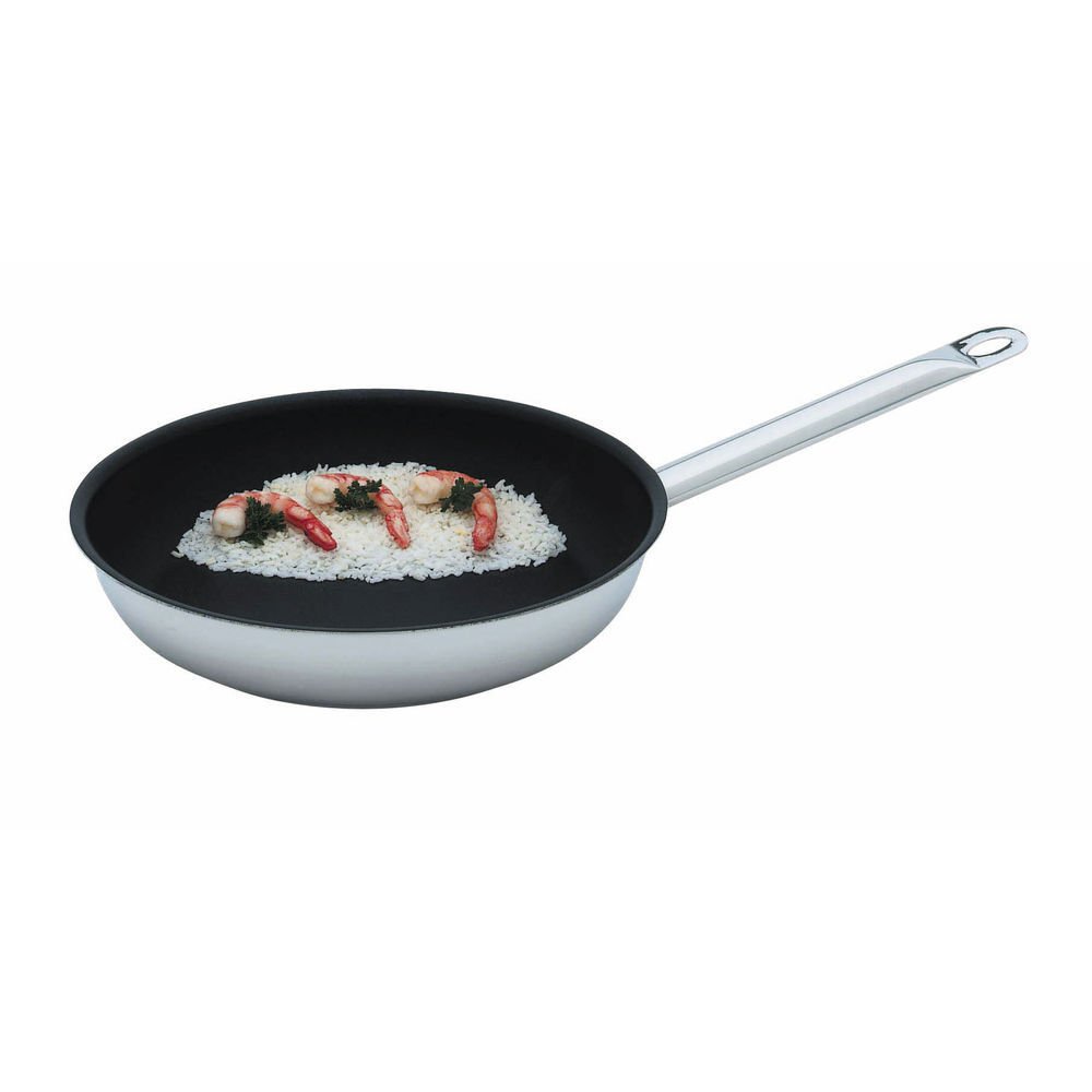 Fry Pan - Intrigue Stainless Steel Non-Stick 9-3/8"Diam. by Vollrath – 9 3/8", 5.0 quarts, Stainless Steel, Silver, Model 47756