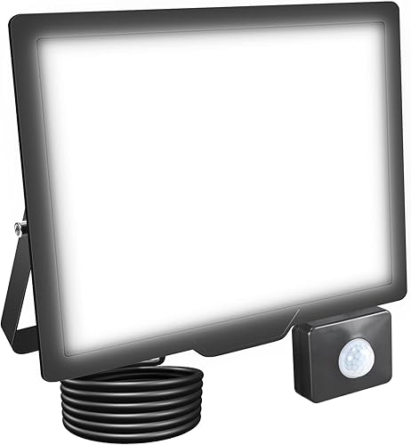 Miniatura 2 de SKYWORLD Luz LED con sensor de movimiento de 200 W, luz de inundación de seguridad para exteriores, lámpara de inducción PIR de 20000 lúmenes, ultra