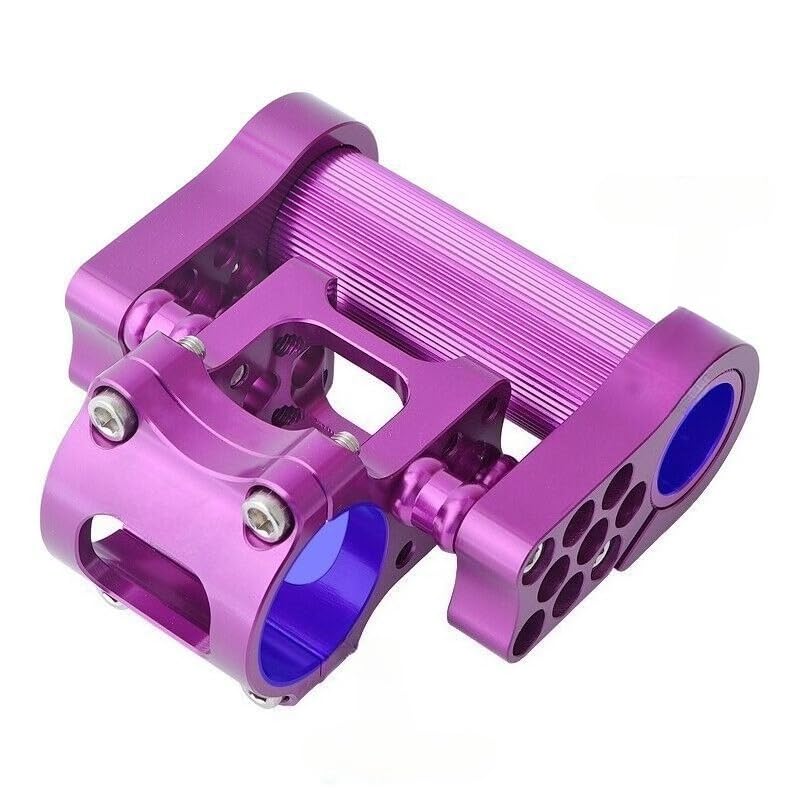 25.4Mm to 31.8mm aluminum Bicycle Handlebar Stems Folding Bikes Road Bikes BMX Drop Handlebars Short Power-Adjustable Dual-Tube Riser(31.8 Large Caliber - Purple)