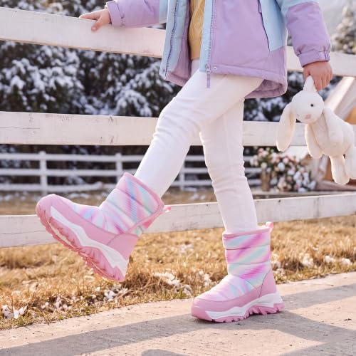 Stelle Toddler Snow Boots Girls Lightweight Warm Winter Shoes(TDP,9MT) - image 7