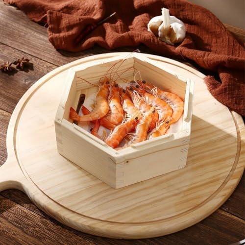 Dim Sum Cantonais Hexagonal en Bois : Panier Grille À Vapeur Authentique