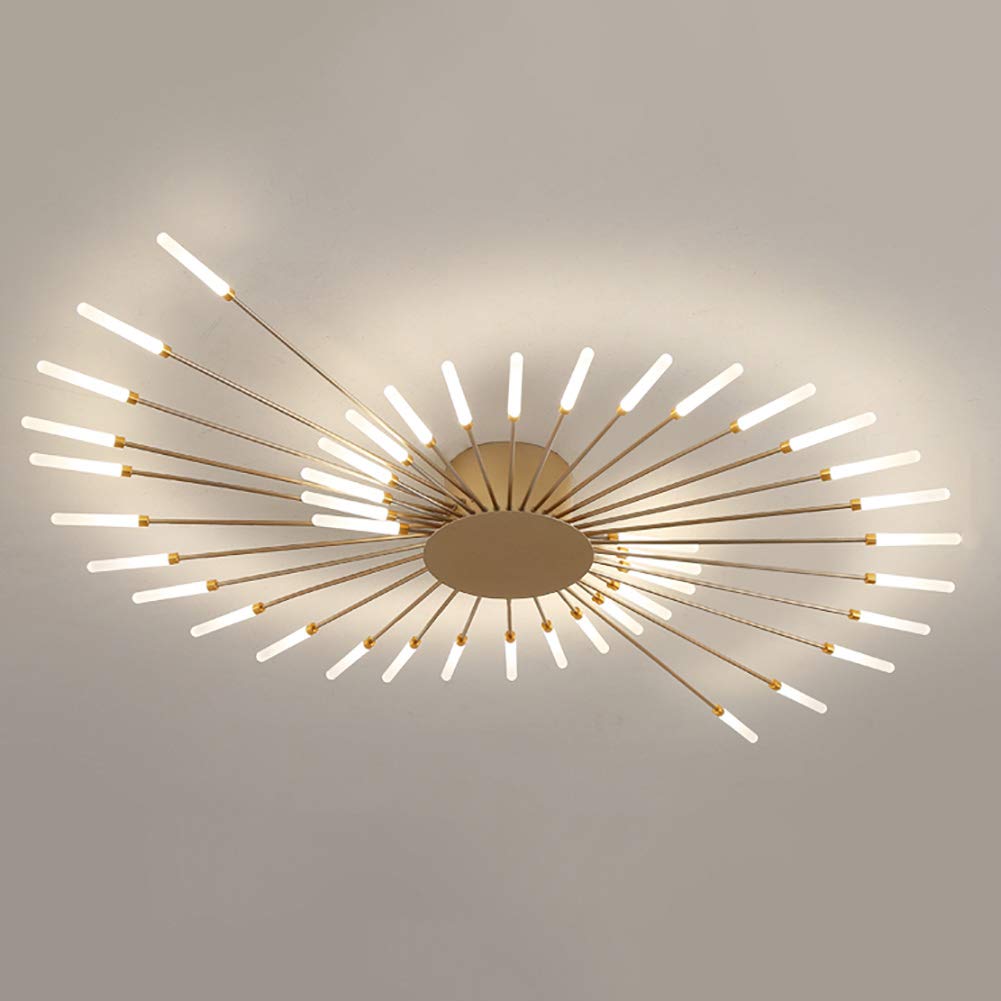 Creative Pointer Ceiling Lamp For Living Room,Fireworks Rotating Ceiling,Modern LED Ceiling Light Fixture Flush Mount,Fireworks Ceiling Lights Indoor Study-Golden. 42t