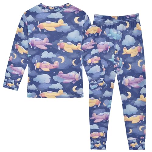 senya Dreamliner Aircraft A Pajamas Set Long Sleeve Soft Cotton Sleepwear 2 Piece2
