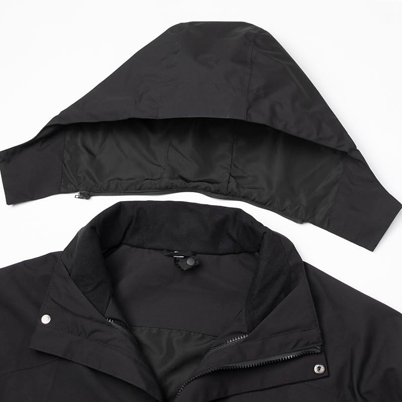 3-in-1 Waterproof Hooded Jacket Windproof, Breathable Warm Outdoor Jacket With Removable Liner