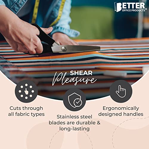 Better Office Products 00606 Professional Pinking Shears, 9 Inch Stainless Steel Fabric Pinking Shears, Dressmaking Scissors, Zig Zag Cut Scissors, Serrated Blades thumb #2