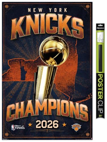 Trends International NBA New York Knicks - 2026 NBA Finals Team Logo Wall Poster, 34L x 22.4W, Poster & Clip Bundle