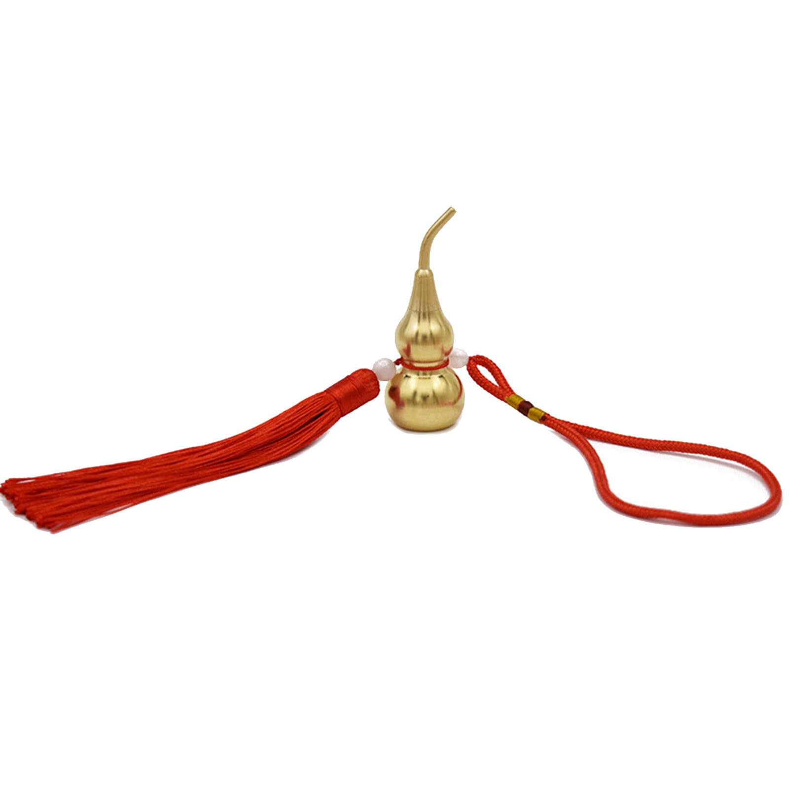 Copper Gourd Hanging Decors with Tassels Good Luck Pendant Charm Enhances Any Room ’ s Aesthetic Chinese Ornament Gift Antique Gourd Hanging for Prosperity
