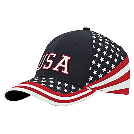 MG Washed Cotton Twill Stars & Stripes USA Ball Cap Hat USA Flag Cap