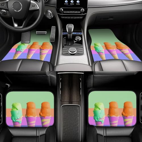 Tapis de sol de voiture toutes saisons universels arc-en-ciel dégradé pour SUV Lot de 4
