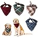 Dadabig 4 Stück Bandana für Hund, Haustier Bandanas Hundehalstuch Kragen Stilvolle Kariertes Hunde-Halstuch Reversibel Dreieck Lätzchen Welpen Halstuch für Niedlichen Hunde und Katze (Baumwolle)