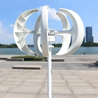 Wind Turbine Generator, 3000W Wind Turbine 12v 24v Vertical Axies Wind Generator VAWT Small Windmill Free Energy with MPPT Charge Controller Homeuse (Color : White, Size : Turbine ONLY_48V)