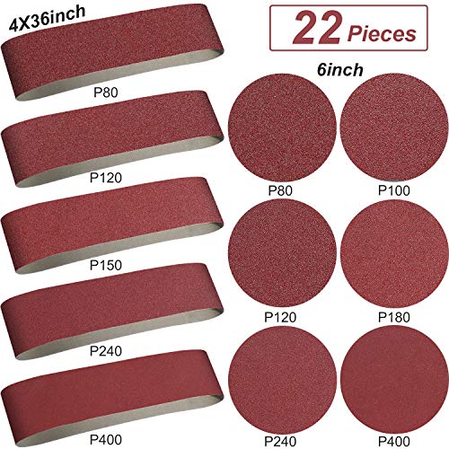 Aluminum Oxide Sanding Belts - 10 Pieces 4 x 36 Inch Sanding Belts