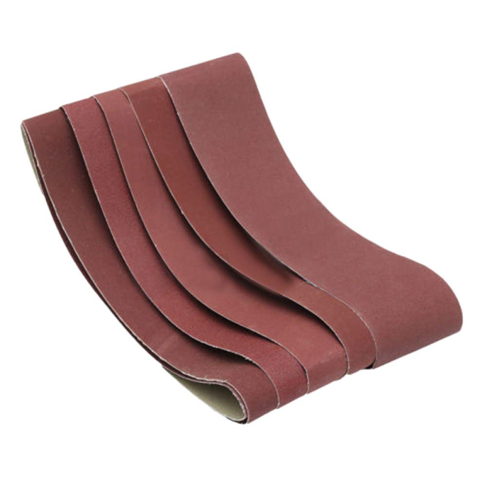 915x100Mm 6Pcs Bandas de lijado 60/80/100/120/150/180 Lijadora de grano Pulido, rojo