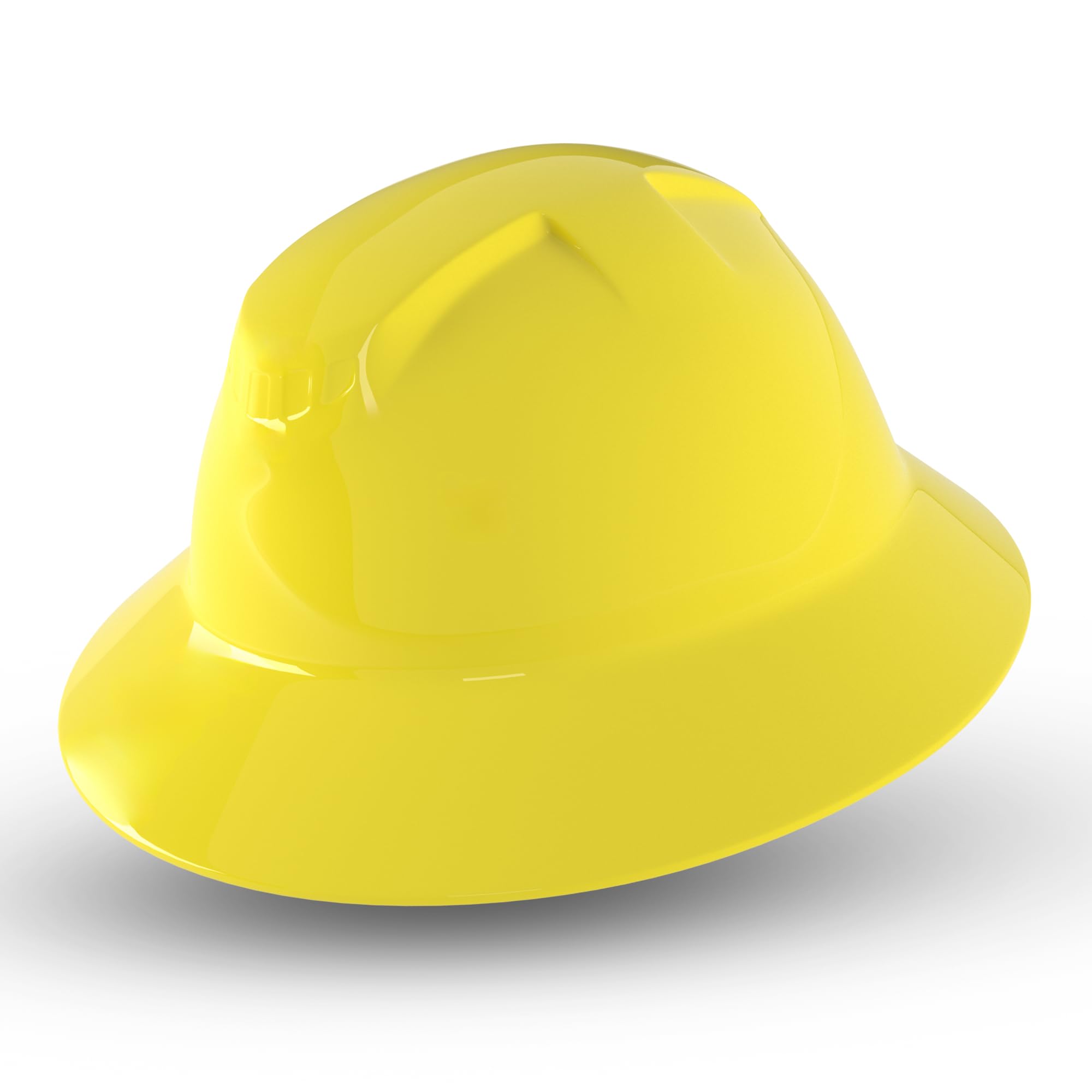 Rugged Blue Defender Full Brim Hard Hat | 6-Point Ratchet Suspension | Safety Helmet Hard Hat | Adjustable Size | ANSI Z89.1 Type 1, Class C, G, and E Certified | High Vis Yellow Hard Hats for Men