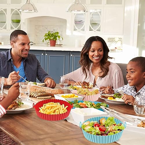 Image of Silicone Air Fryer Basket Liner - Reusable Non-Stick Silicone Cooking Basket, Dishwasher Safe, Multi-Purpose for Air Fryer, Oven, Microwave, Frying Pan, Steamer - (1 Pack-Silicon Round)