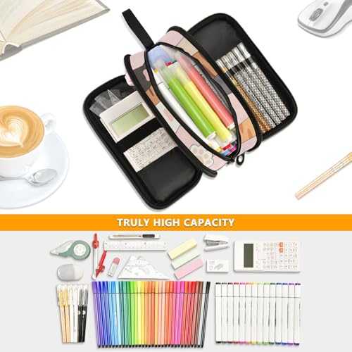 Image of Custom Cat Paw Prints Pencil Case Box Boys Girls Personalized Name Large Pencil Pouch Stationery Pen Bag Organizer for Kids Adults School Office