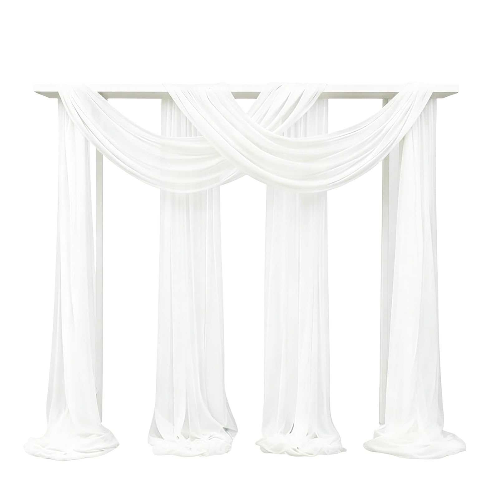 Shensuii 1Pcs Wedding Arch Draping Fabric, White Tulle Fabrics, Soft Netting Voile Fabric, Wedding Aisle Decorations Supplies, Draping Fabrics for Reception Stage Ceiling Decorations