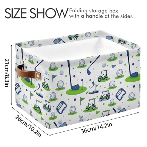 Image of Aslsiy Storage Basket Golf Ball Flag Car Nursery Bins Baby Canvas Box Clothes Shelf Basket Laundry Hampers 1 Pcs