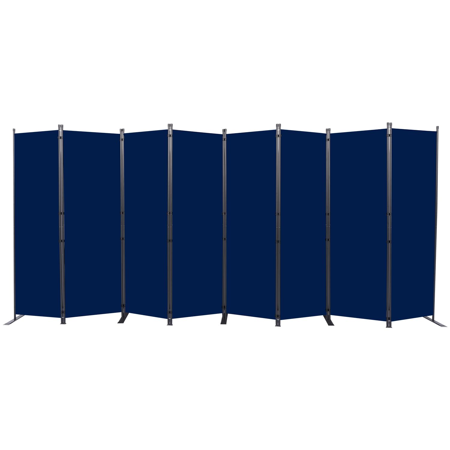Room Divider, 8 Panel Folding Privacy Screens with Wider Support Feet, 6 Ft Portable Room Partition for Room Separator, 176" W X 71" H, Navy Blue