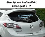 A&D Autoaufkleber/Folientattoo-Spruch Stau ist nur hinten blöd, vorne gehts. ***Heckscheiben-Hingucker*** - Wunschfolienfarbe und Größe wählbar! (L 80cm x H 17cm)