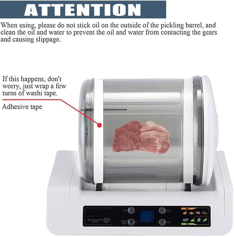 Marinador comercial de vasos de carne, máquina automática de marinado al vacío, pantalla LED, panel de control, 0-10 horas, para marinar carne y verduras